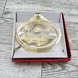 Royal Caribbean Sovereign of the Seas 24K Genuine Gold Finish Brass Ornament